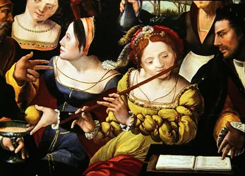 Scène galante aux portes de Paris, détail d